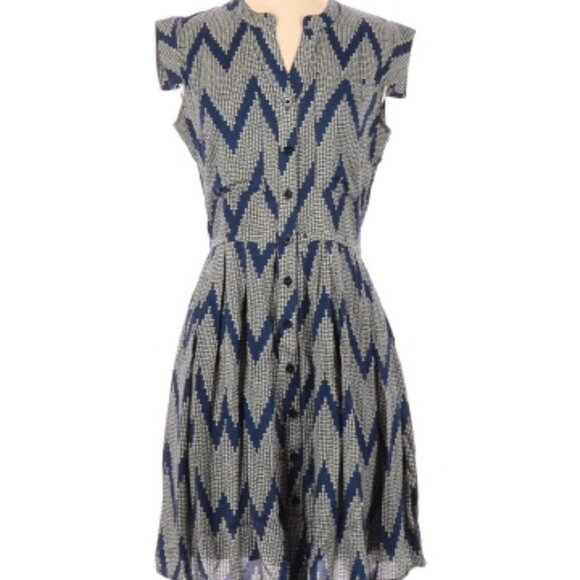 11-1 Tylho Dress Anthropologie Shirt Dress Geometric Sleeveless Button Boho - Picture 7 of 7